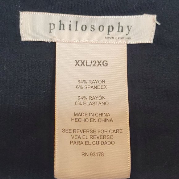 Philosophy Black Cardigan Rayon Spandex XXL Womens Flowy Button Pockets - Picture 5 of 9
